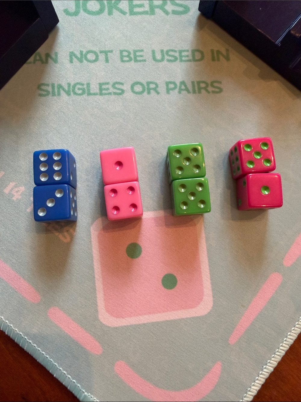 Pastel Mahjong Set on Turquoise  Game Mat - Picture 12 of 12